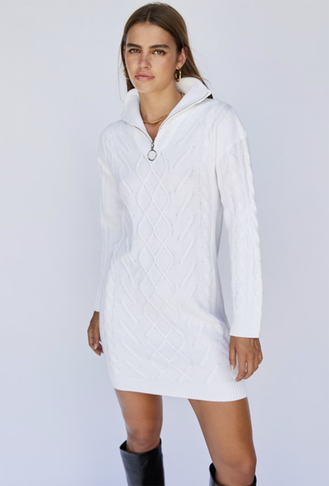 Maya Knit Dress - White